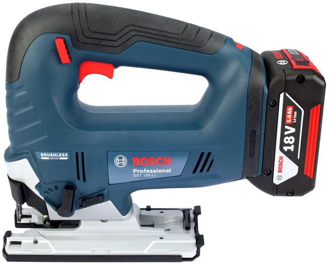 Лобзик Bosch GST 185-LI, акумуляторний 18В, 2х4А•год, 3500об•хв, хід 26мм, кейс, 2кг