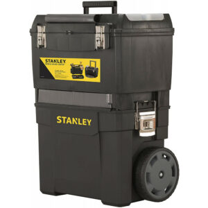 Ящик для інструменту Stanley Mobile WorkCenter, 2в1, на коліщатках, знімний верхній ящик, 62.7х47.3х30.2см, пластик