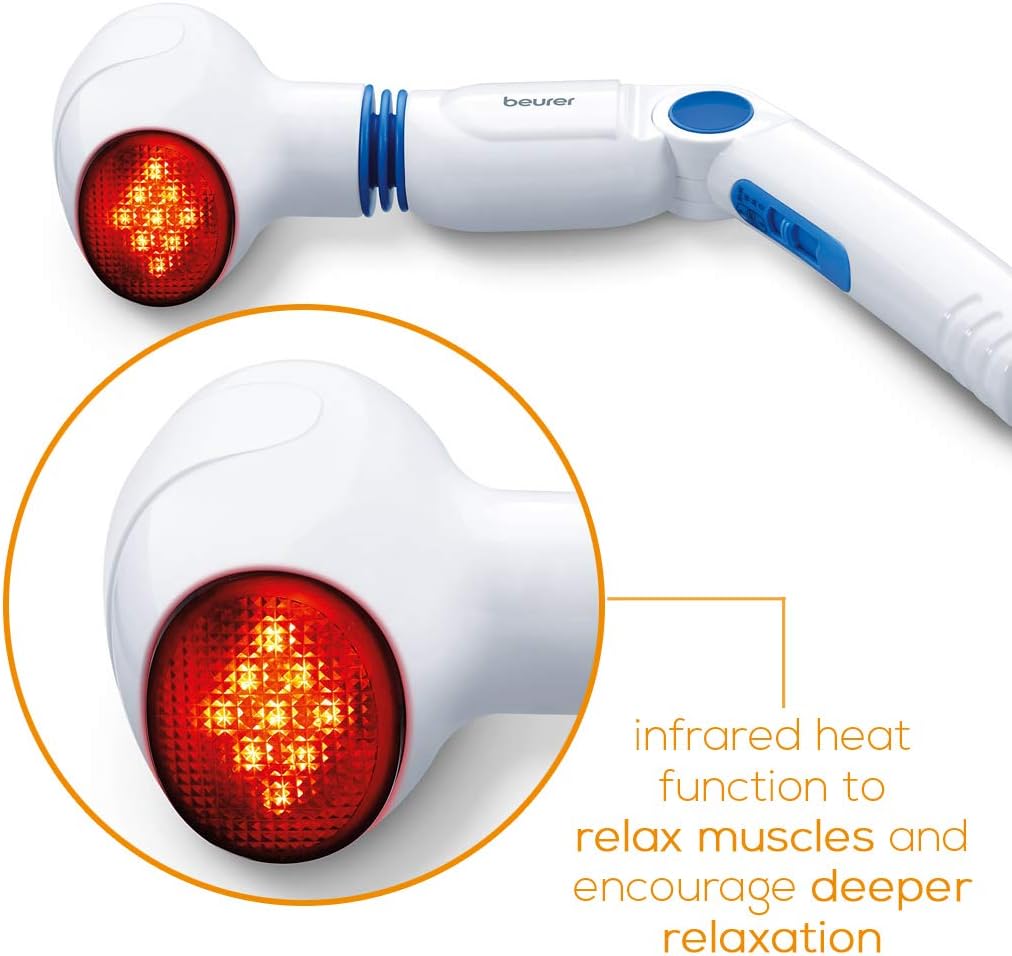 Масажер Beurer для тіла, від мережі, вага-0.6кг, 4 насадки, інфрачервоні промені, білий