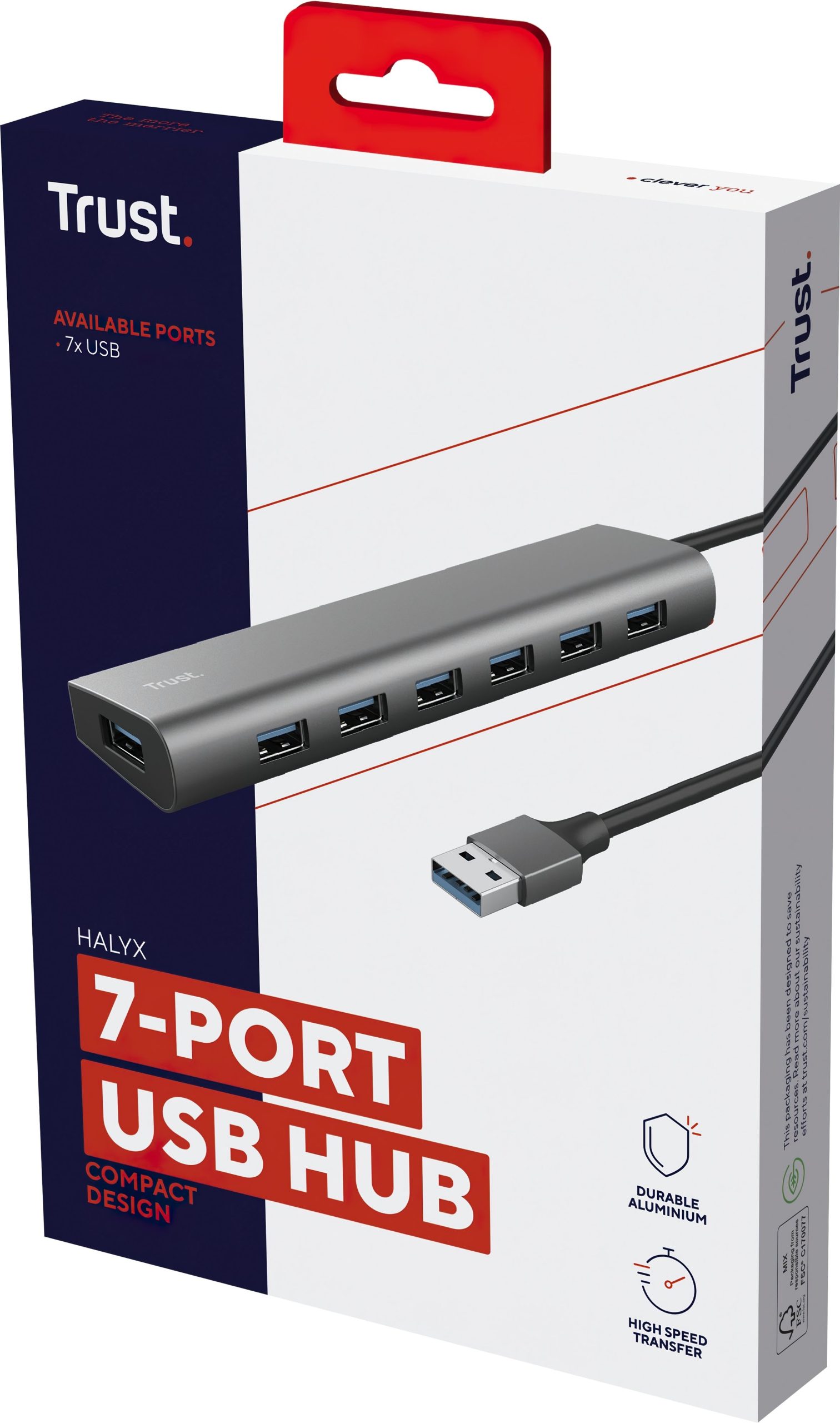 USB-хаб Trust Dalyx 7-IN-1 USB-A 3.2 Aluminium (24967_TRUST)