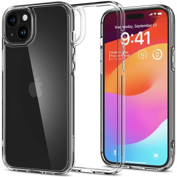 Чохол Spigen для iPhone 15 Plus Crystal Hybrid, Crystal Clear (ACS06459)