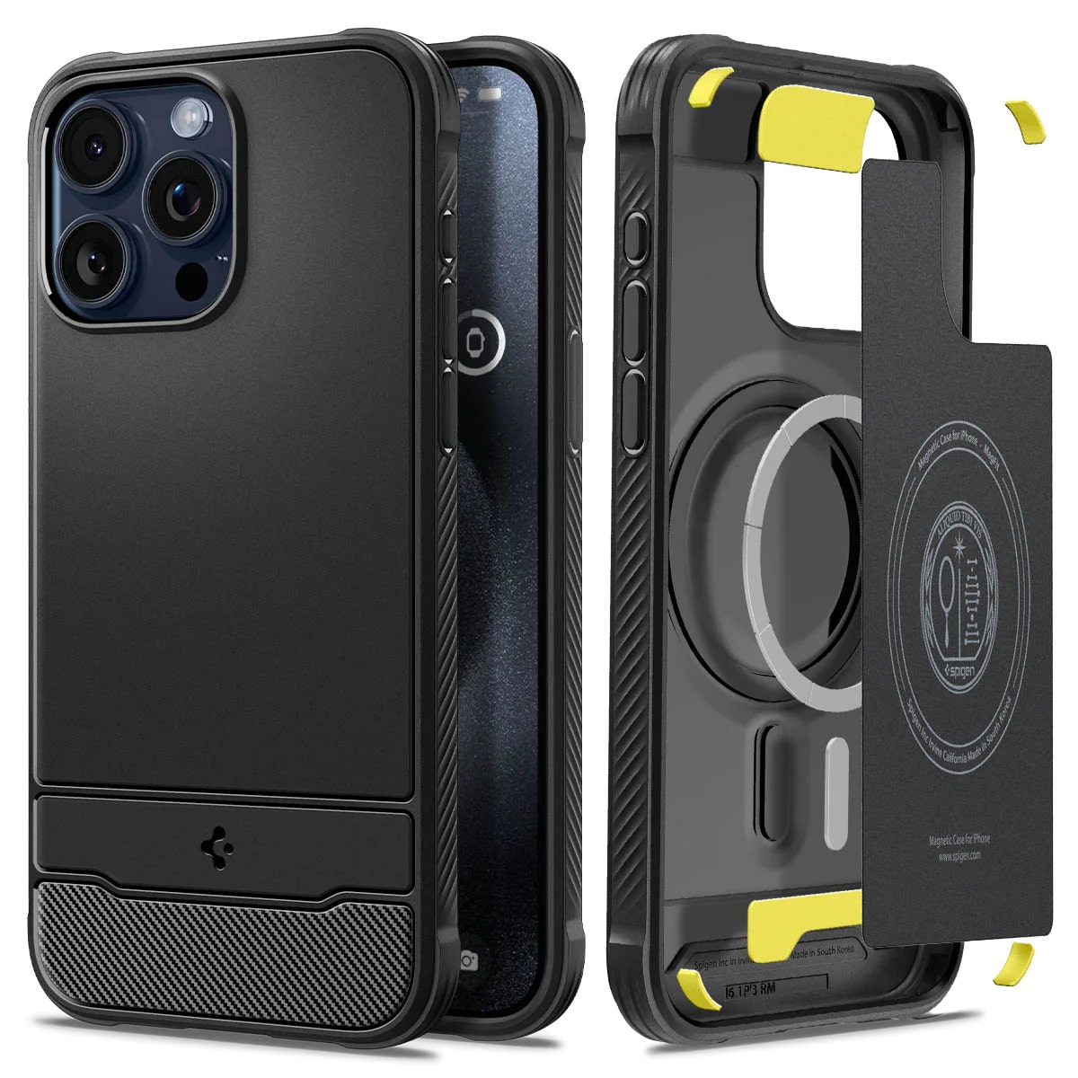 Чохол Spigen для Apple iPhone 15 Pro Rugged Armor MagFit, Matte Black (ACS06703)