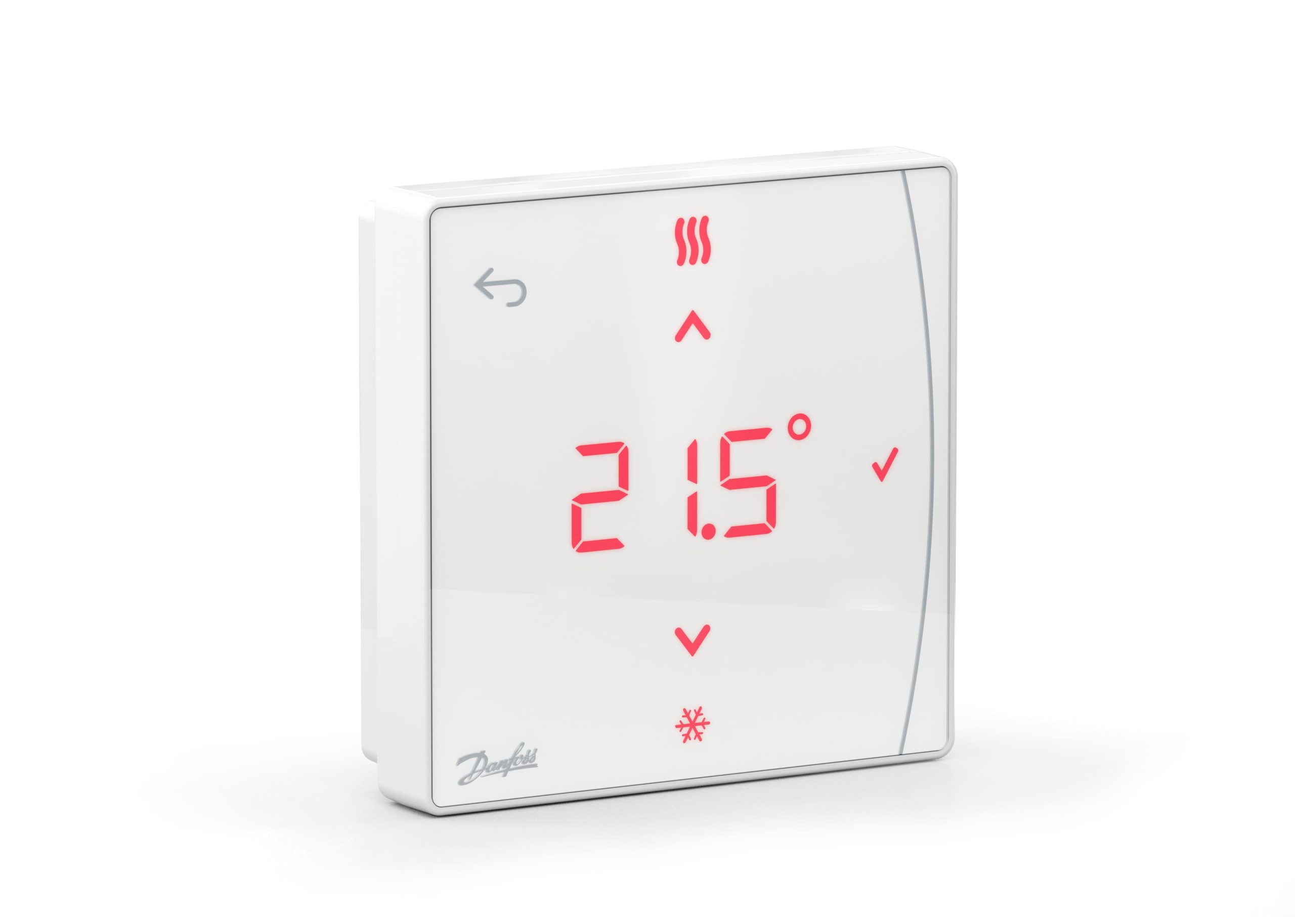 Терморегулятор Danfoss Icon2 RT, Display, +5...35 °C, програмований, бездротовий, накладний, 3В, білий