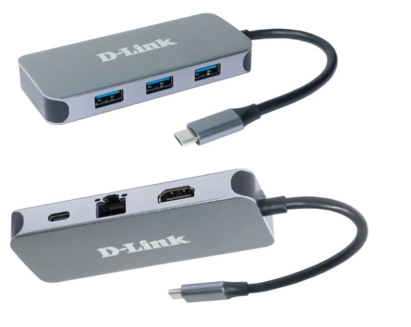 USB хаб D-Link DUB-2335 3xUSB3.0, 1xUSB-C/PD, 1xHDMI 1.4b, 1xGE, USB-C (DUB-2335)