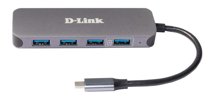 USB-Концентратор D-Link DUB-2340 3xUSB3.0, 1xUSB3.0 (Швидка зарядка), 1xUSB-C/PD, USB-C