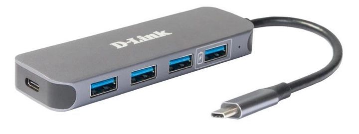 USB-Концентратор D-Link DUB-2340 3xUSB3.0, 1xUSB3.0 (Швидка зарядка), 1xUSB-C/PD, USB-C