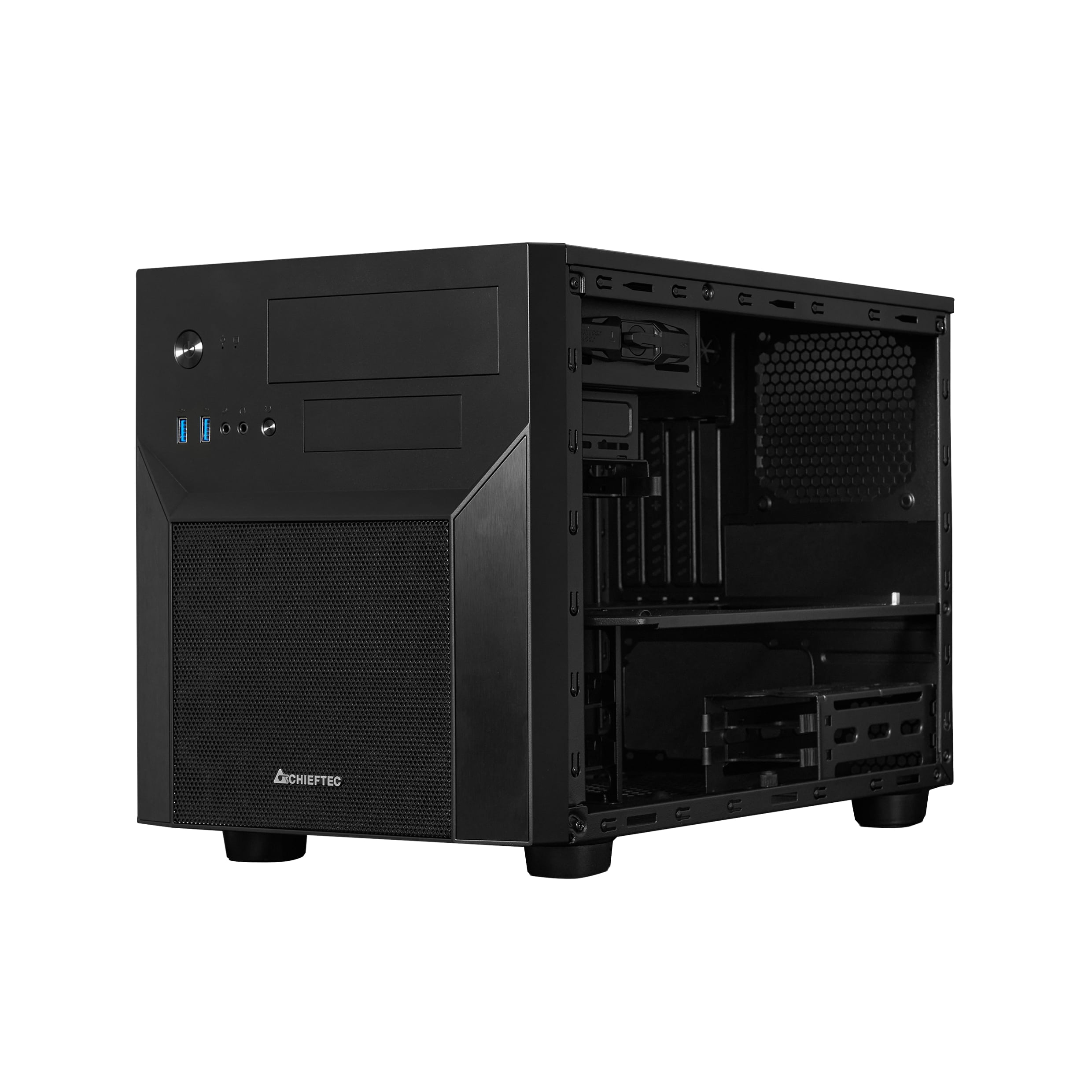 Корпус CHIEFTEC Gaming Cube CI-02B, без БП, 2xUSB3.0, чорний, mATX (CI-02B-OP)