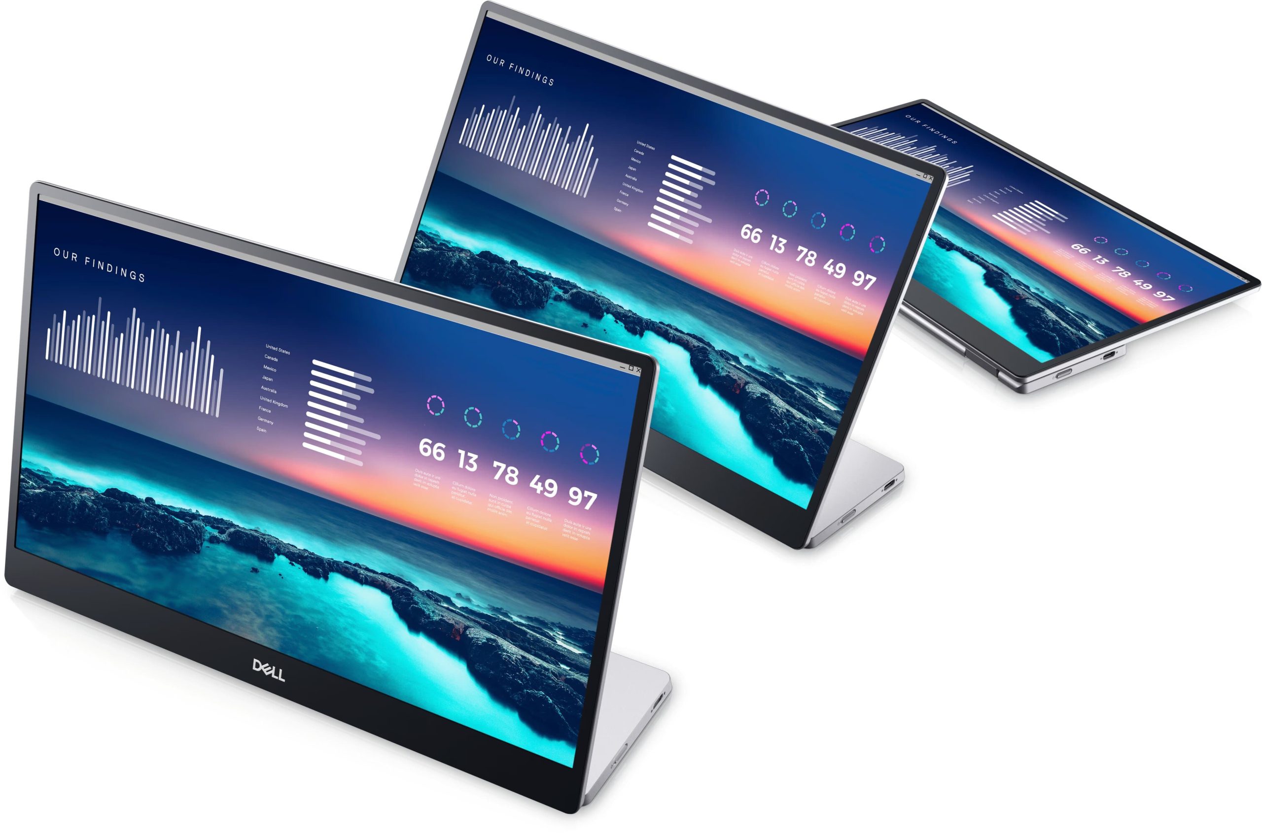 Dell Монітор портативний 14" P1424H 2xUSB-C, IPS