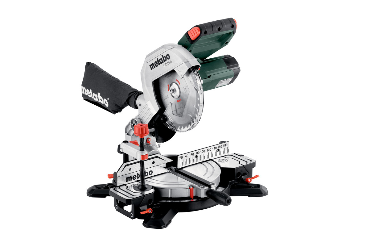 Пила торцювальна Metabo KS 216M, 1100Вт, диск 216мм, пропил 60/45мм, 8.7кг