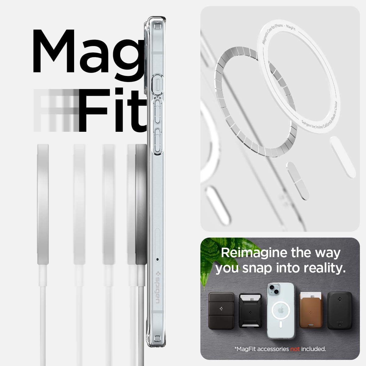 Чохол Spigen для Apple iPhone 15 Plus Ultra Hybrid MagFit, White (ACS06660)