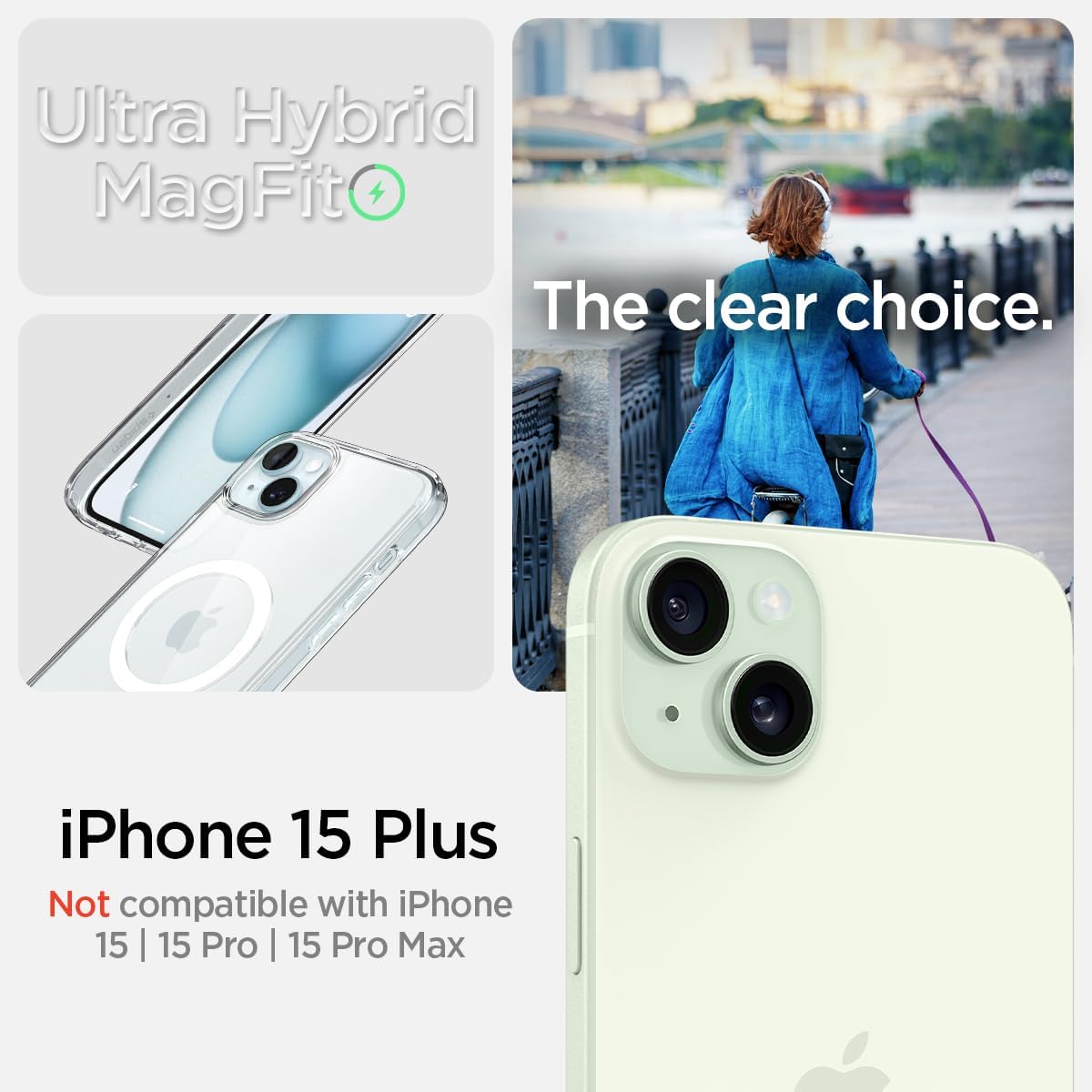 Чохол Spigen для Apple iPhone 15 Plus Ultra Hybrid MagFit, White (ACS06660)