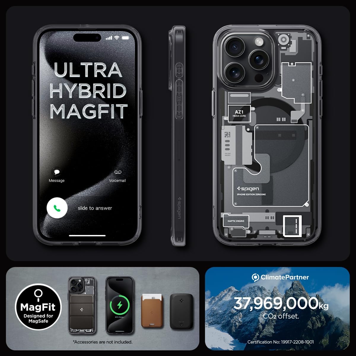 Чохол Spigen для Apple iPhone 15 Pro Max Ultra Hybrid MagFit, Zero One (ACS06582)