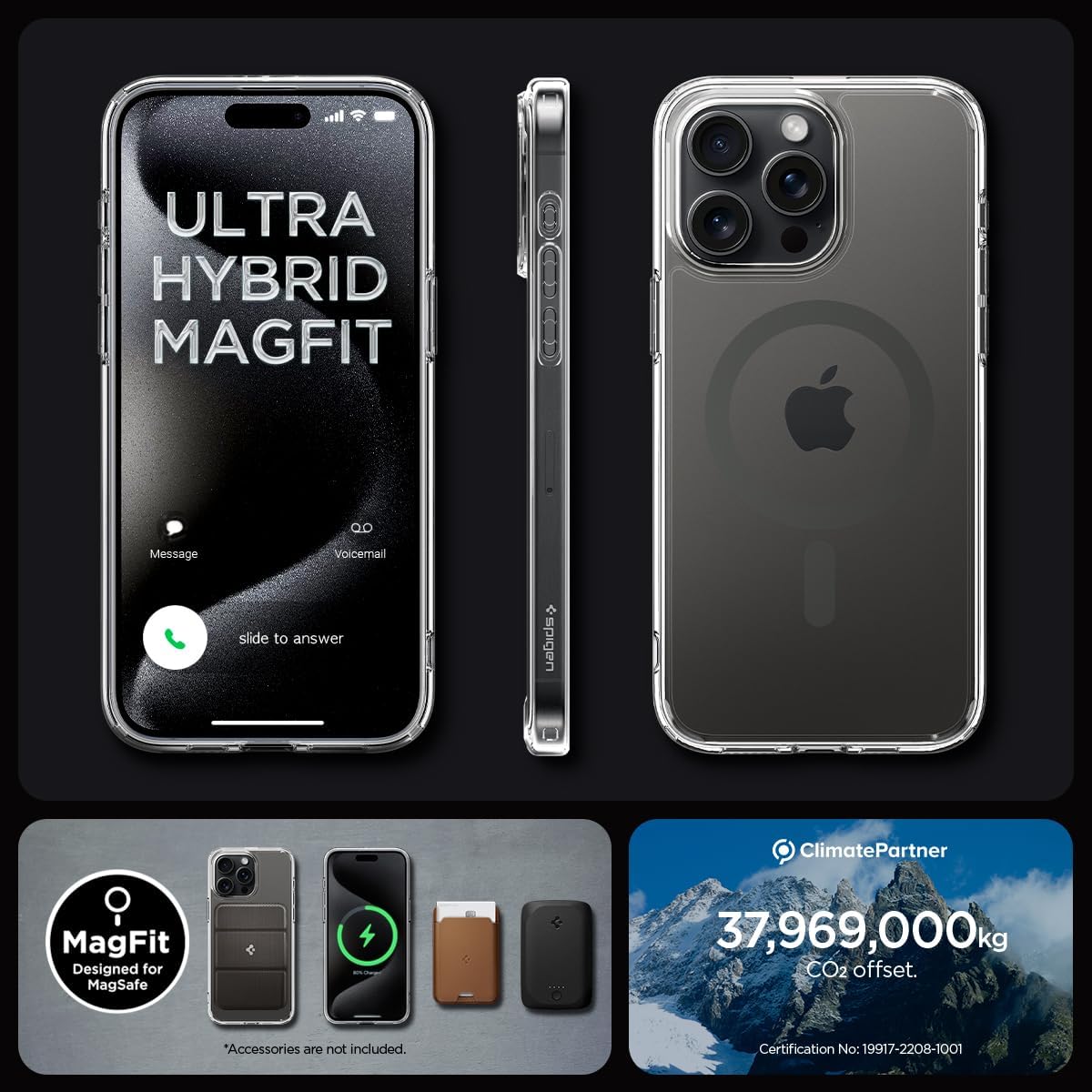 Чохол Spigen для Apple iPhone 15 Pro Max Ultra Hybrid MagFit, Graphite (ACS06577)