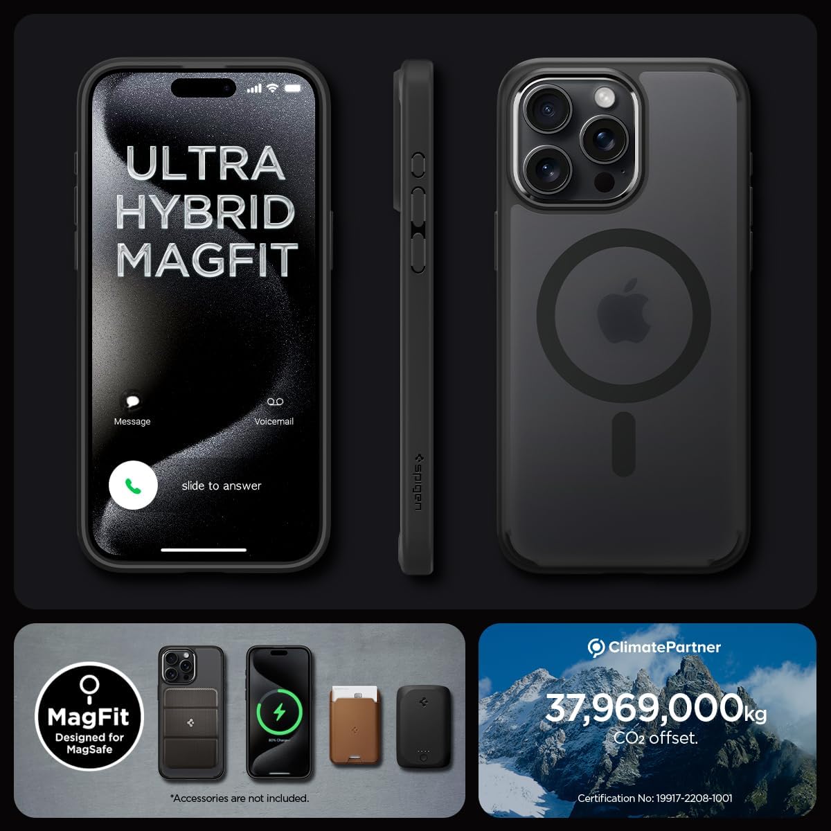 Чохол Spigen для iPhone 15 Pro Max Ultra Hybrid MagFit, Frost Black (ACS06581)