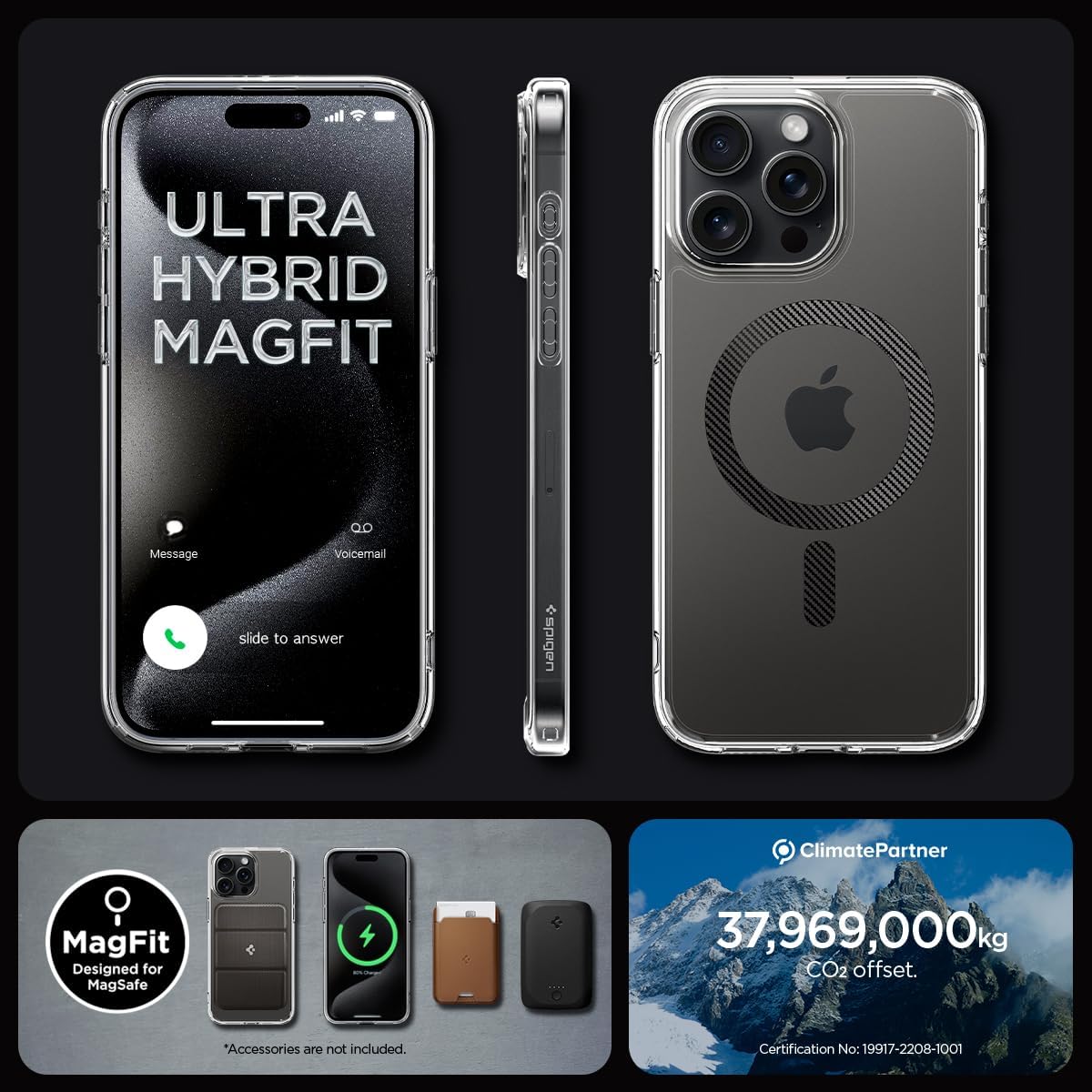 Чохол Spigen для Apple iPhone 15 Pro Max Ultra Hybrid MagFit, Carbon Fiber (ACS06578)