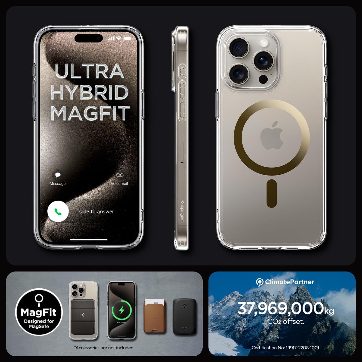 Чохол Spigen для Apple iPhone 15 Pro Ultra Hybrid MagFit, Gold (ACS06718)