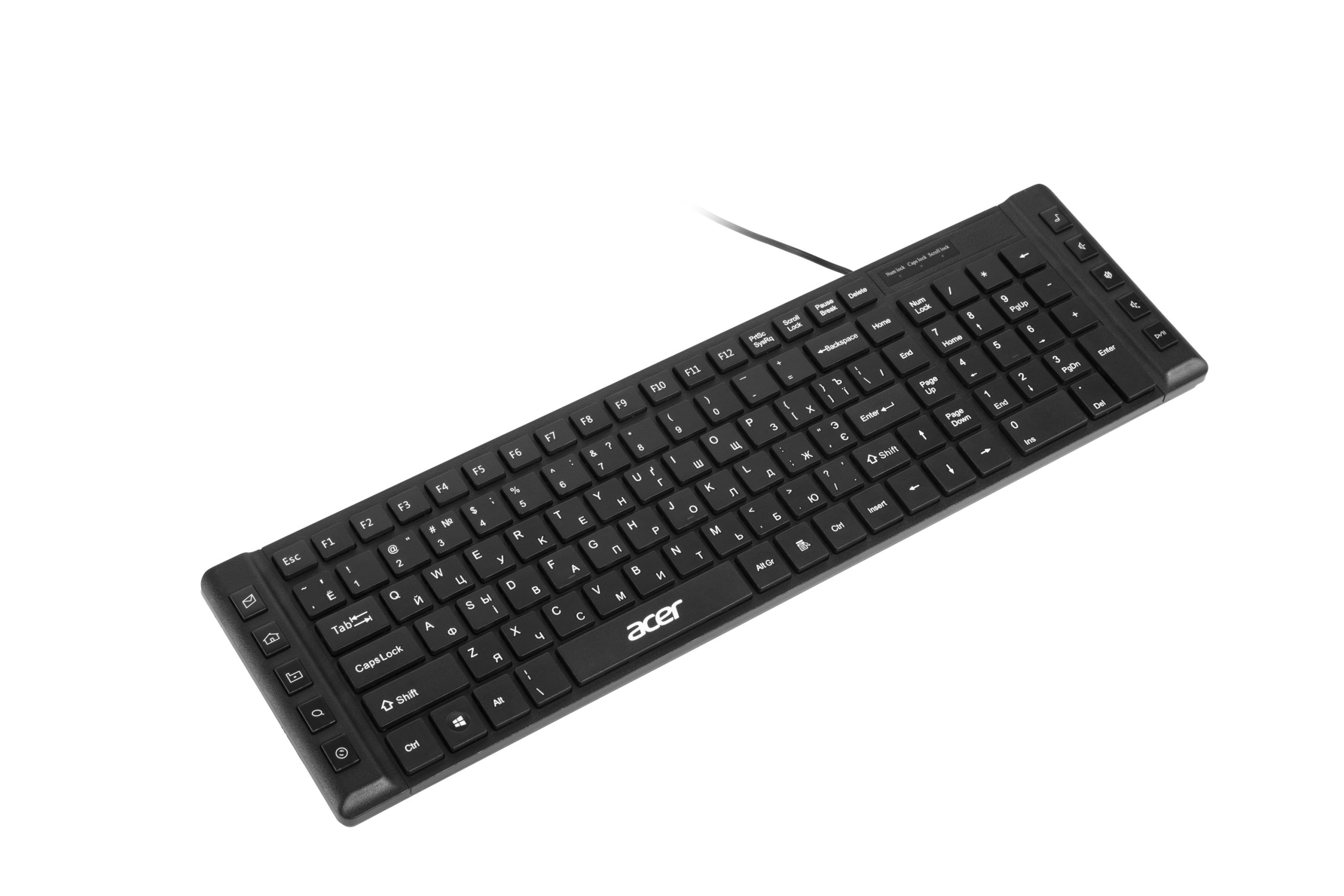 Клавиатура Acer OKW010, 115key, USB-A, EN/UKR/RU, Black (ZL.KBDEE.012)