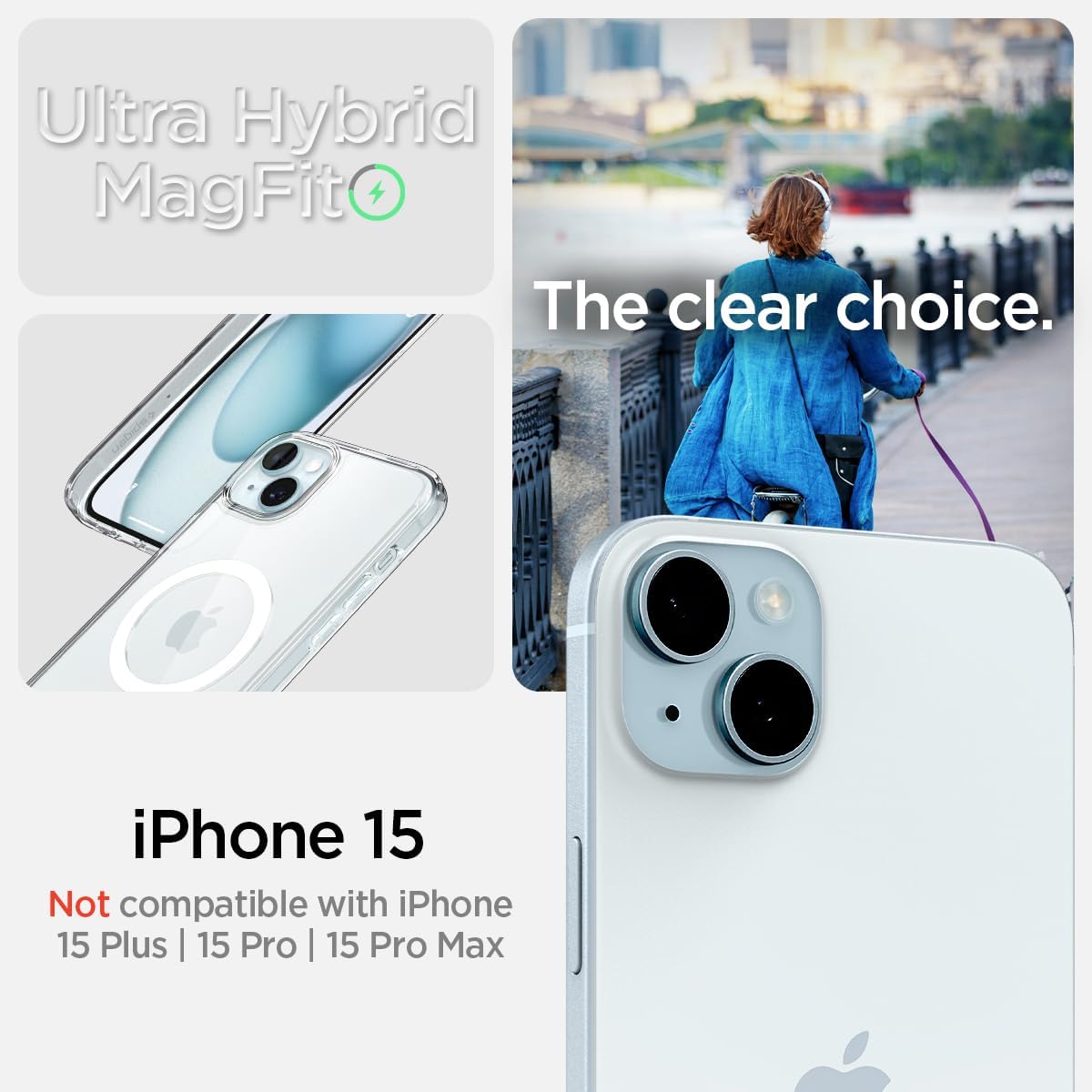 Чохол Spigen для Apple iPhone 15 Ultra Hybrid MagFit, White (ACS06802)