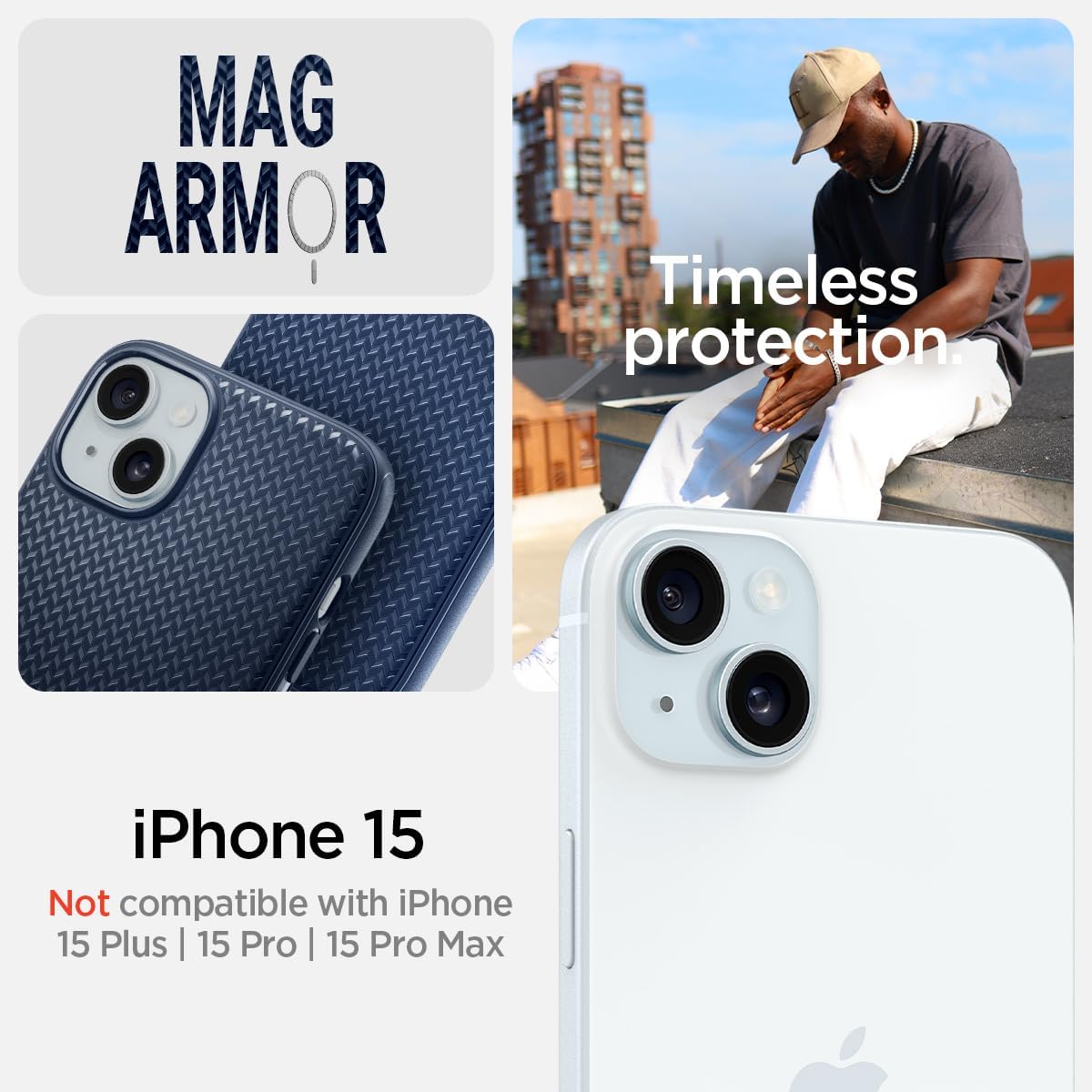 Чохол Spigen для Apple iPhone 15 Mag Armor MagFit, Navy Blue (ACS06816)