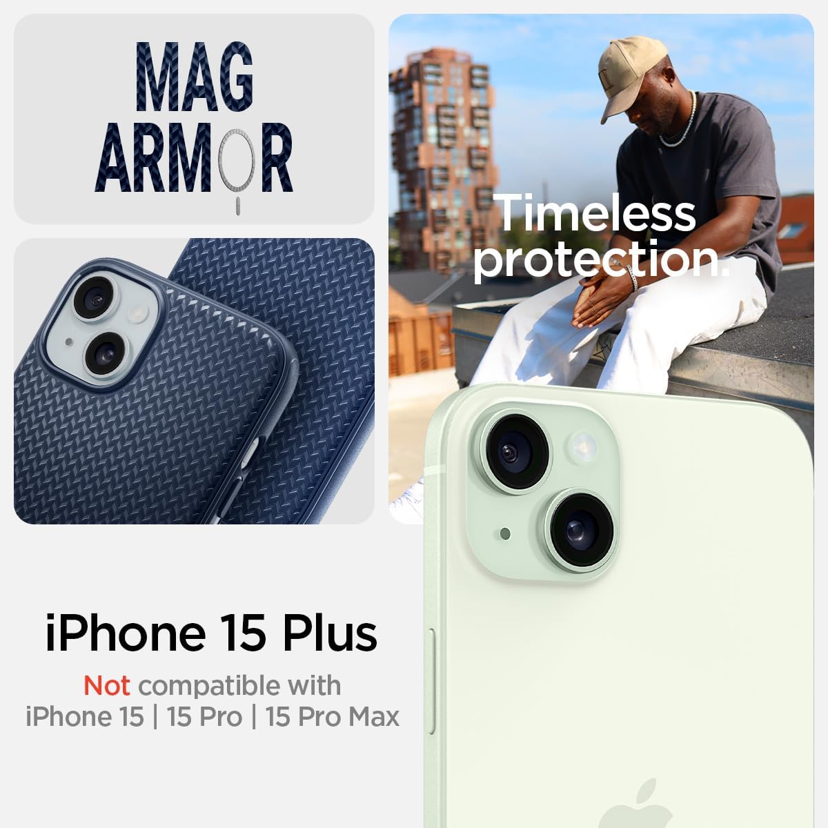 Чохол Spigen для Apple iPhone 15 Plus Mag Armor MagFit, Navy Blue (ACS06672)