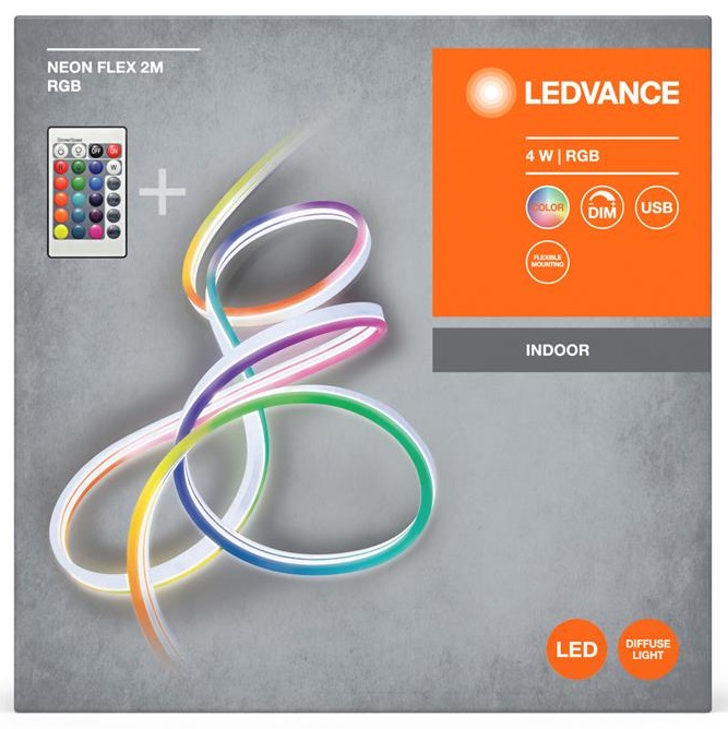 Стрічка світлодіодна LEDVANCE NEON FLEX 4W, 2M RGB USB RC