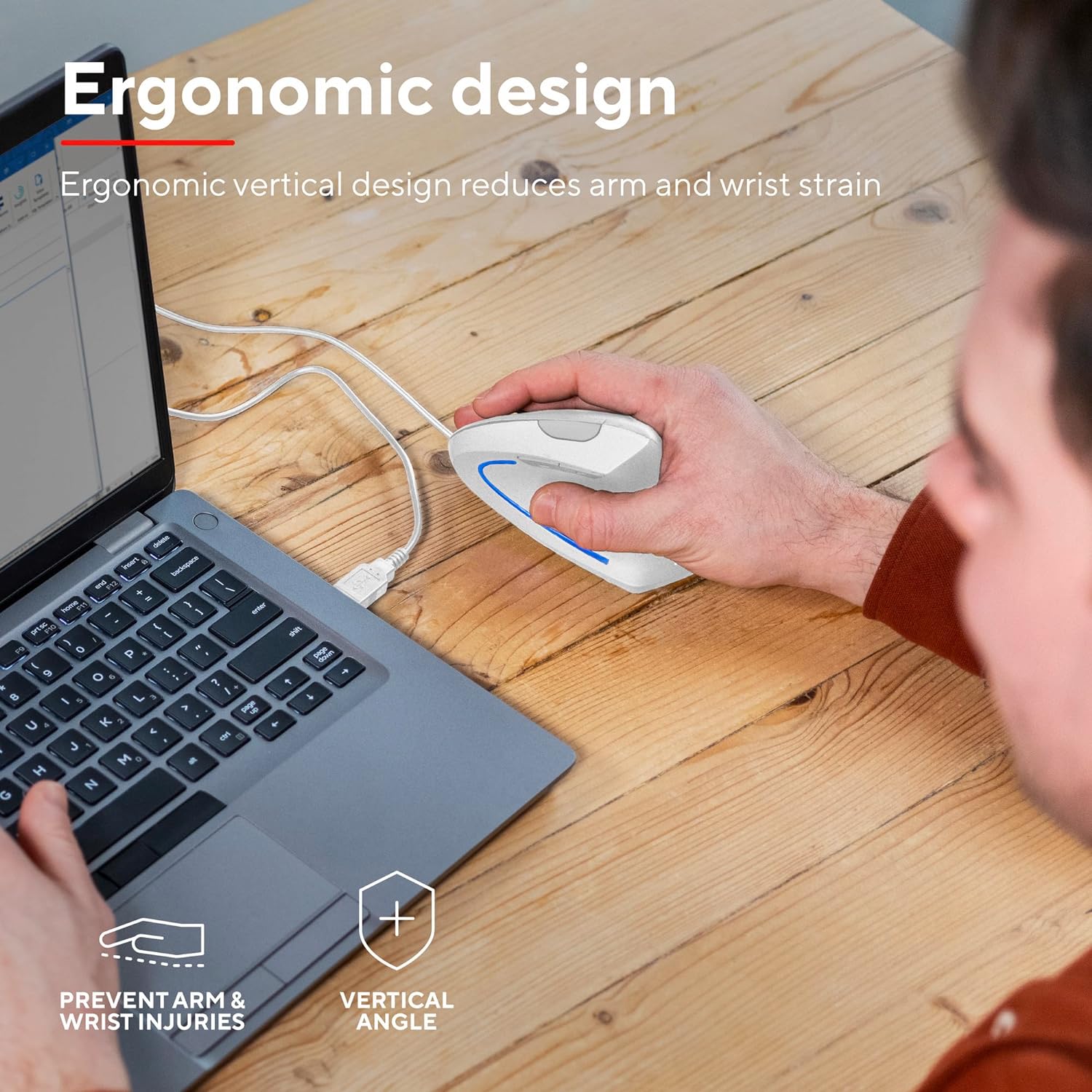 Миша Trust Verto Ergonomic, USB-A, білий