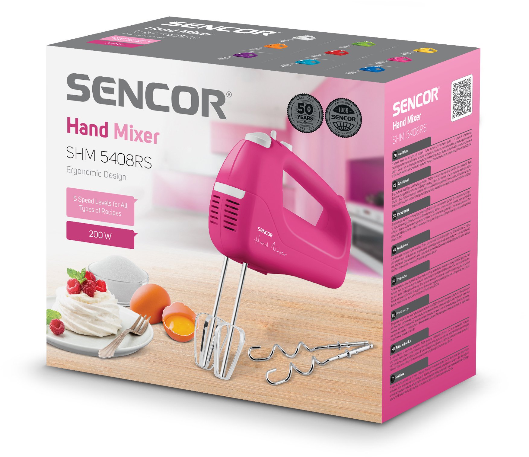 Міксер ручний Sencor SHM5408RS Pink