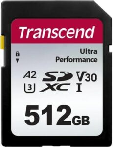 Карта пам`яті Transcend SD 512GB C10 UHS-I U3 A2 R160/W90MB/s 4K (TS512GSDC340S)