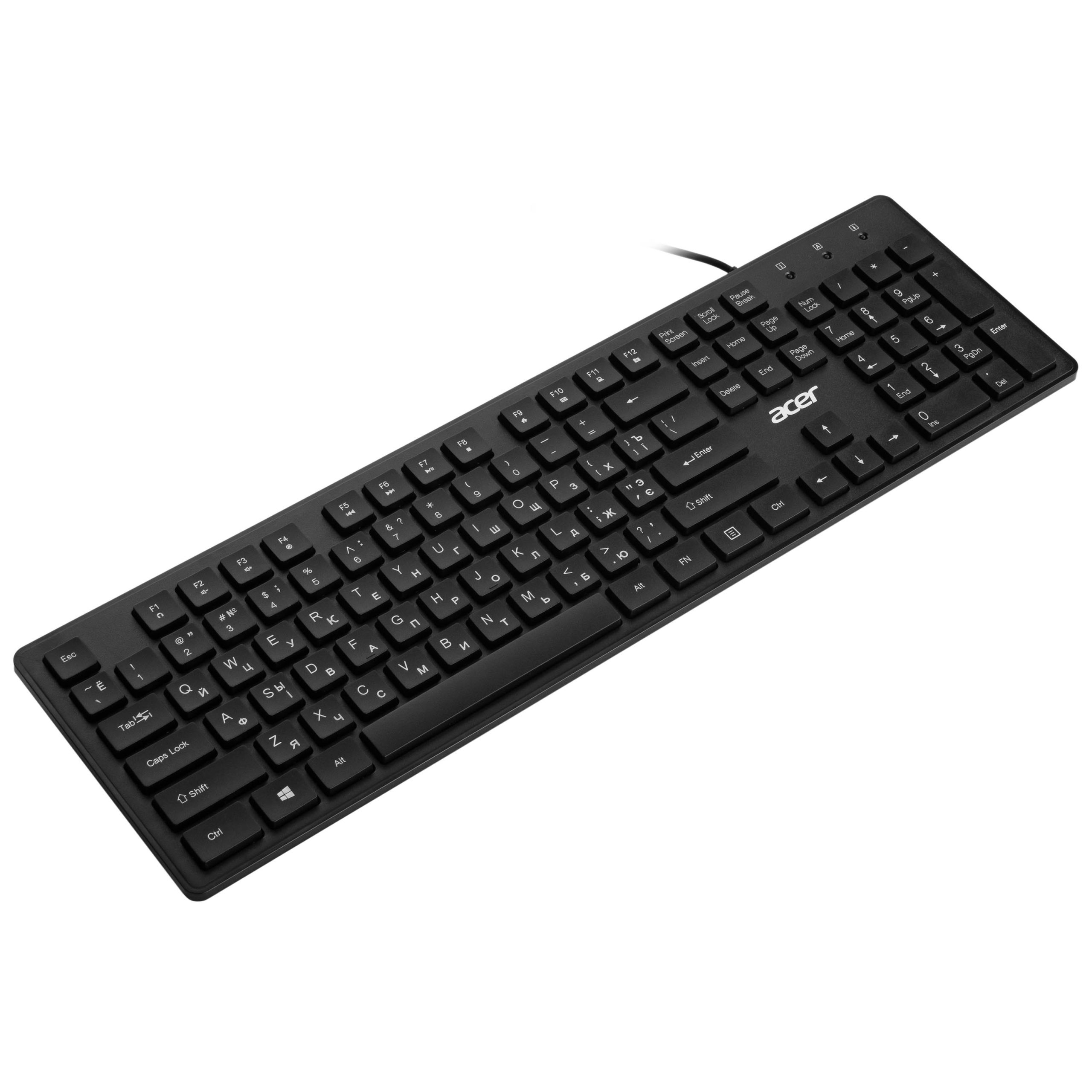 Клавіатура Acer OKW020, 104key, USB-A, EN/UKR/RU, Black (ZL.KBDEE.013)