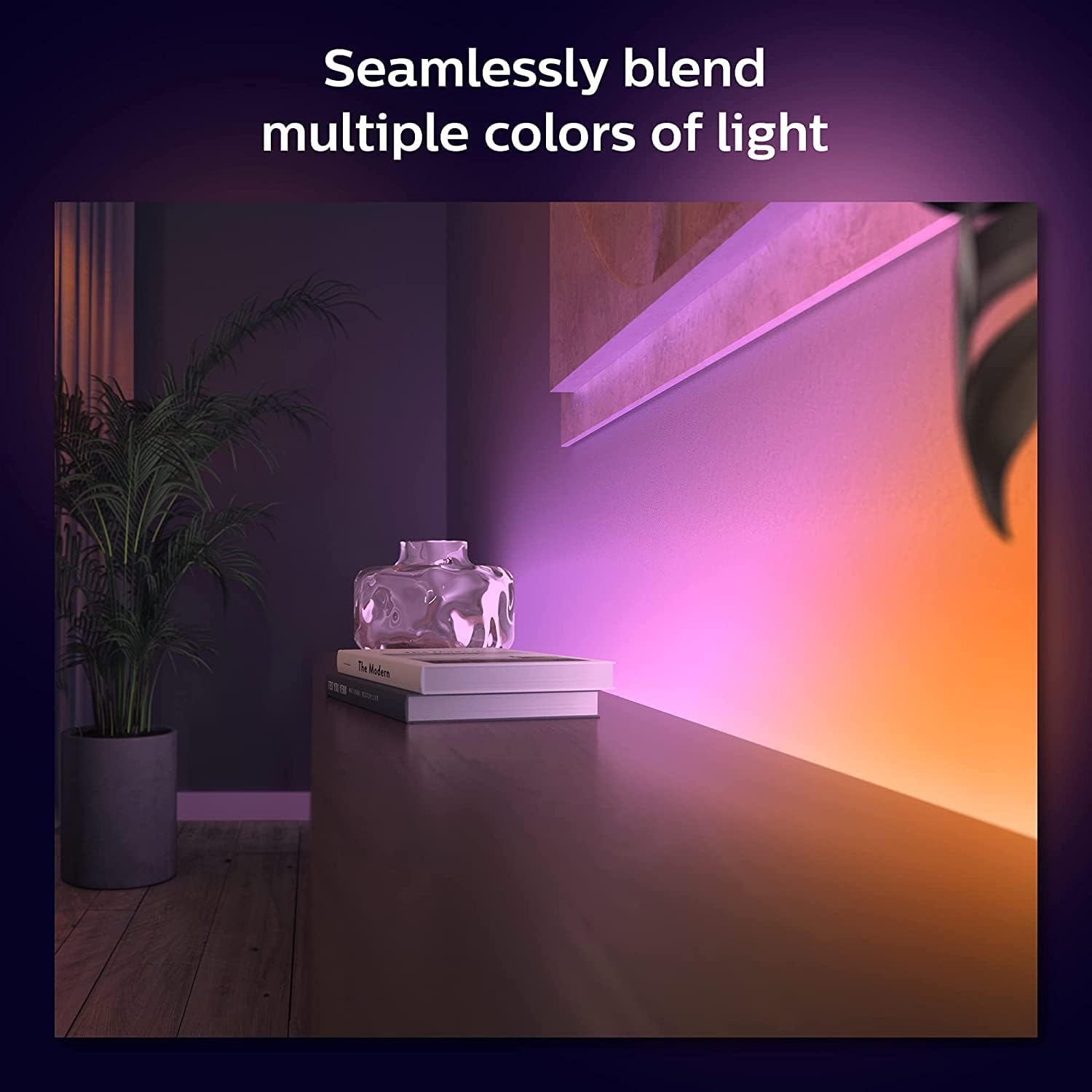 Стрічка світлодіодна розумна Philips Hue Gradient, 0.5W(12.3Вт), 2000K-6500K, RGB, подовжувач, 1м (929002995001)