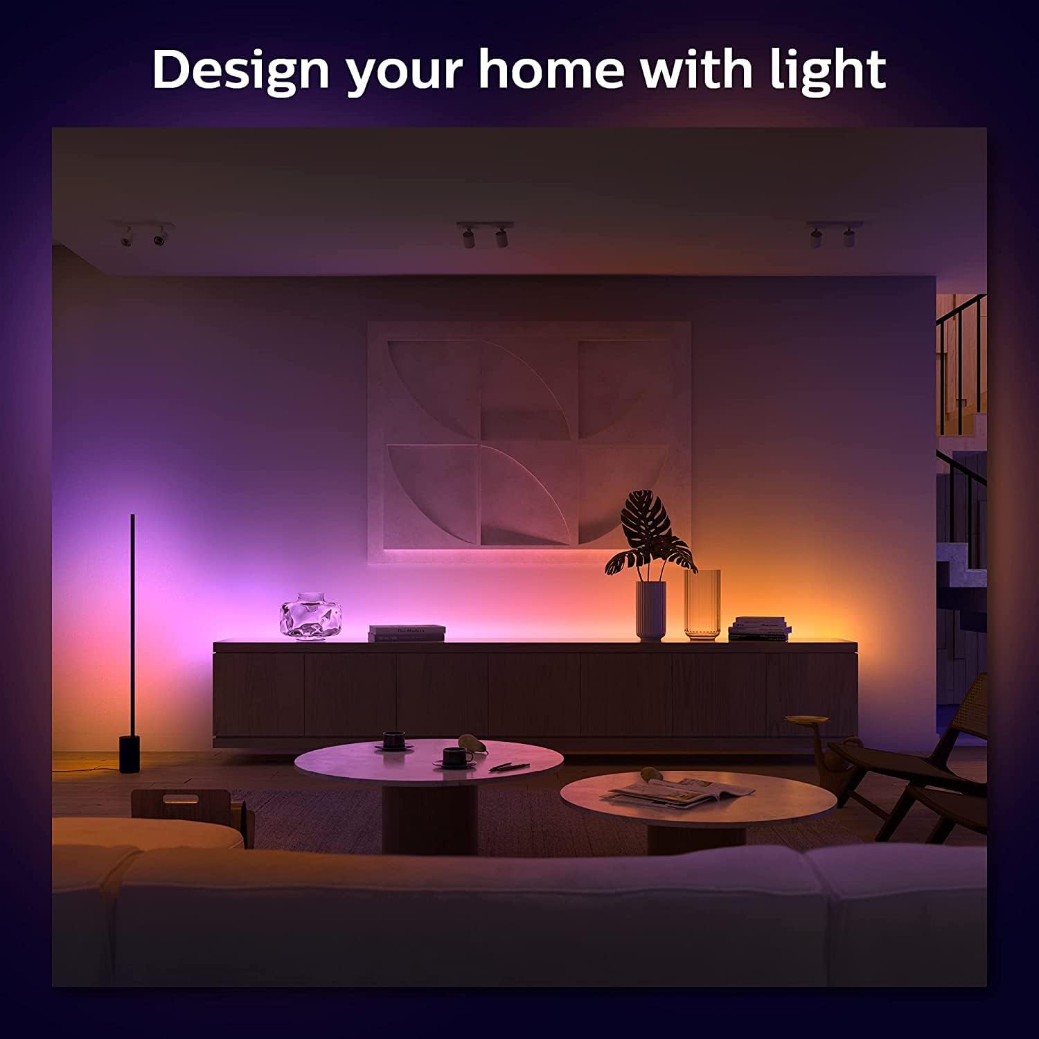 Стрічка світлодіодна розумна Philips Hue Gradient, 0.5W(12.3Вт), 2000K-6500K, RGB, подовжувач, 1м (929002995001)