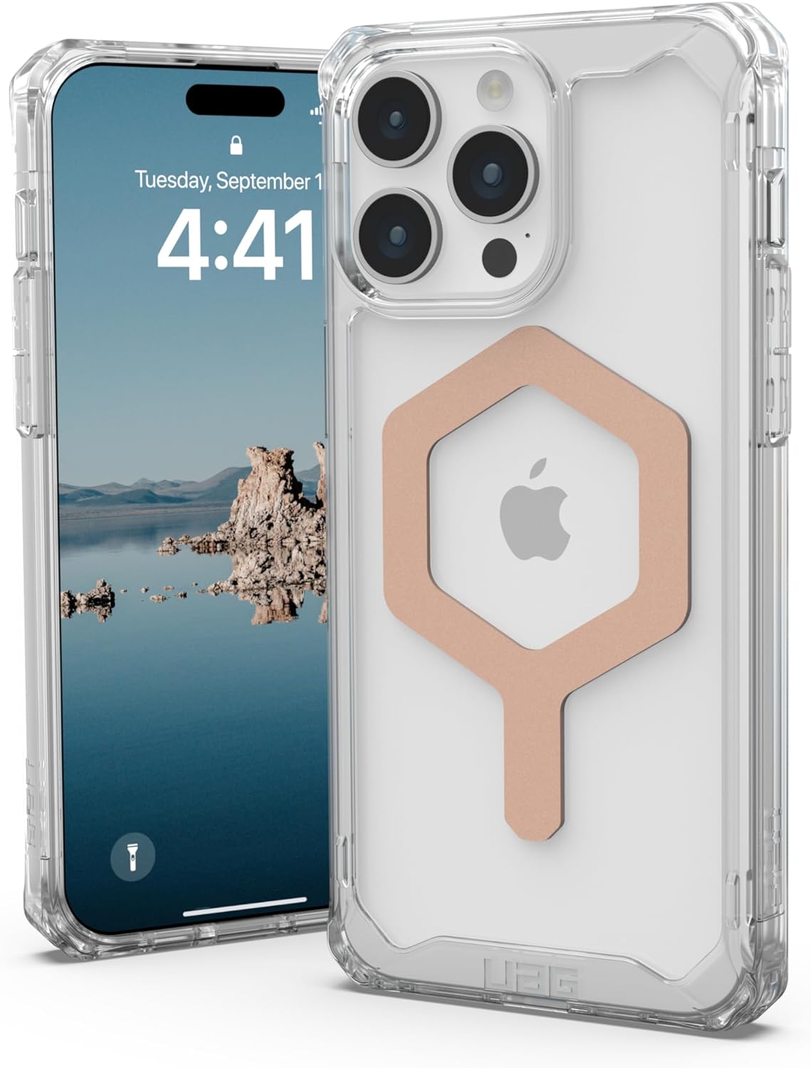 Чехол UAG для Apple iPhone 15 Pro Max, Plyo Magsafe, Ice/Gold