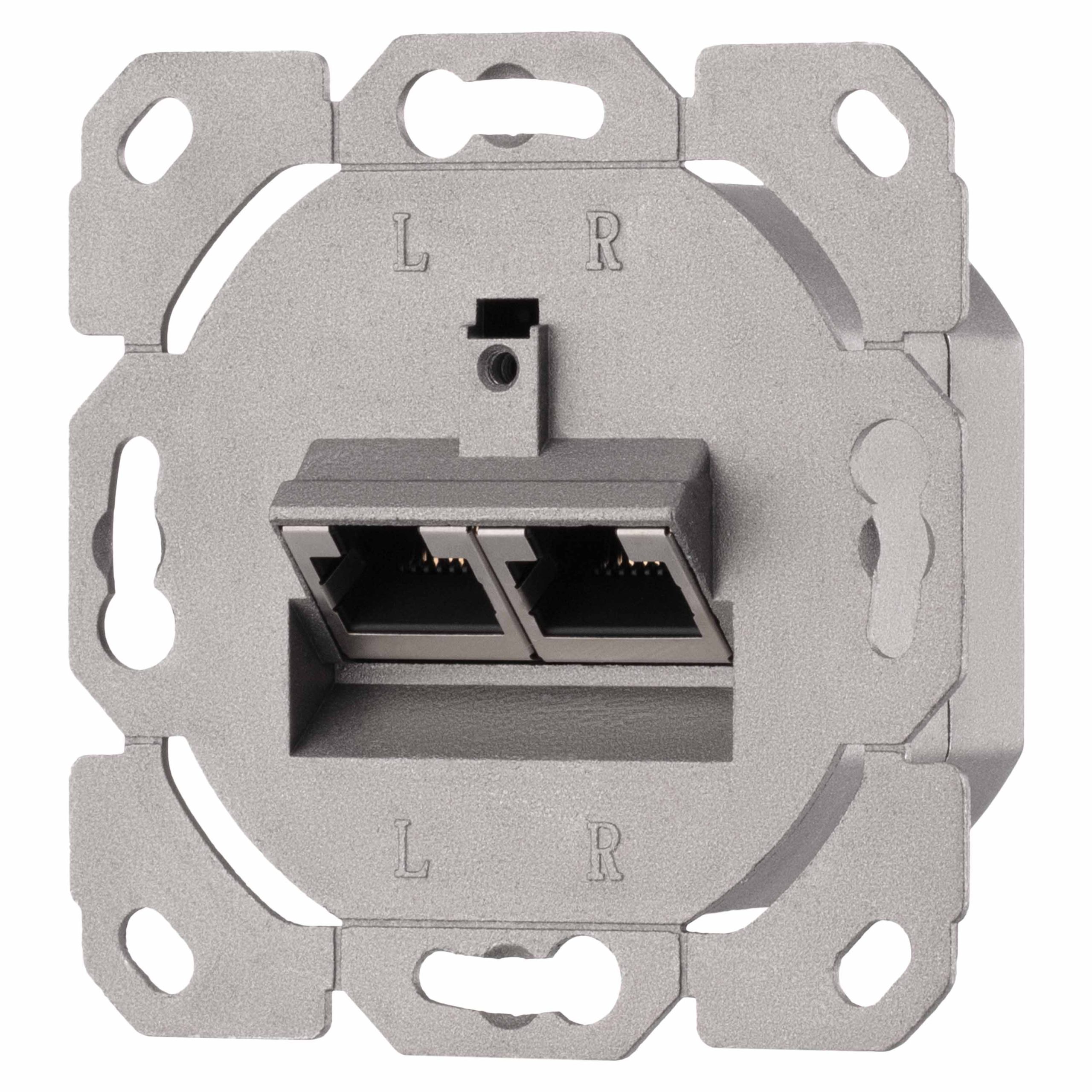 Лицевая панель 2Е, для 2х модулей Keystone, 80x80, с заземлением (2E-FASEPAN-2GROUND)