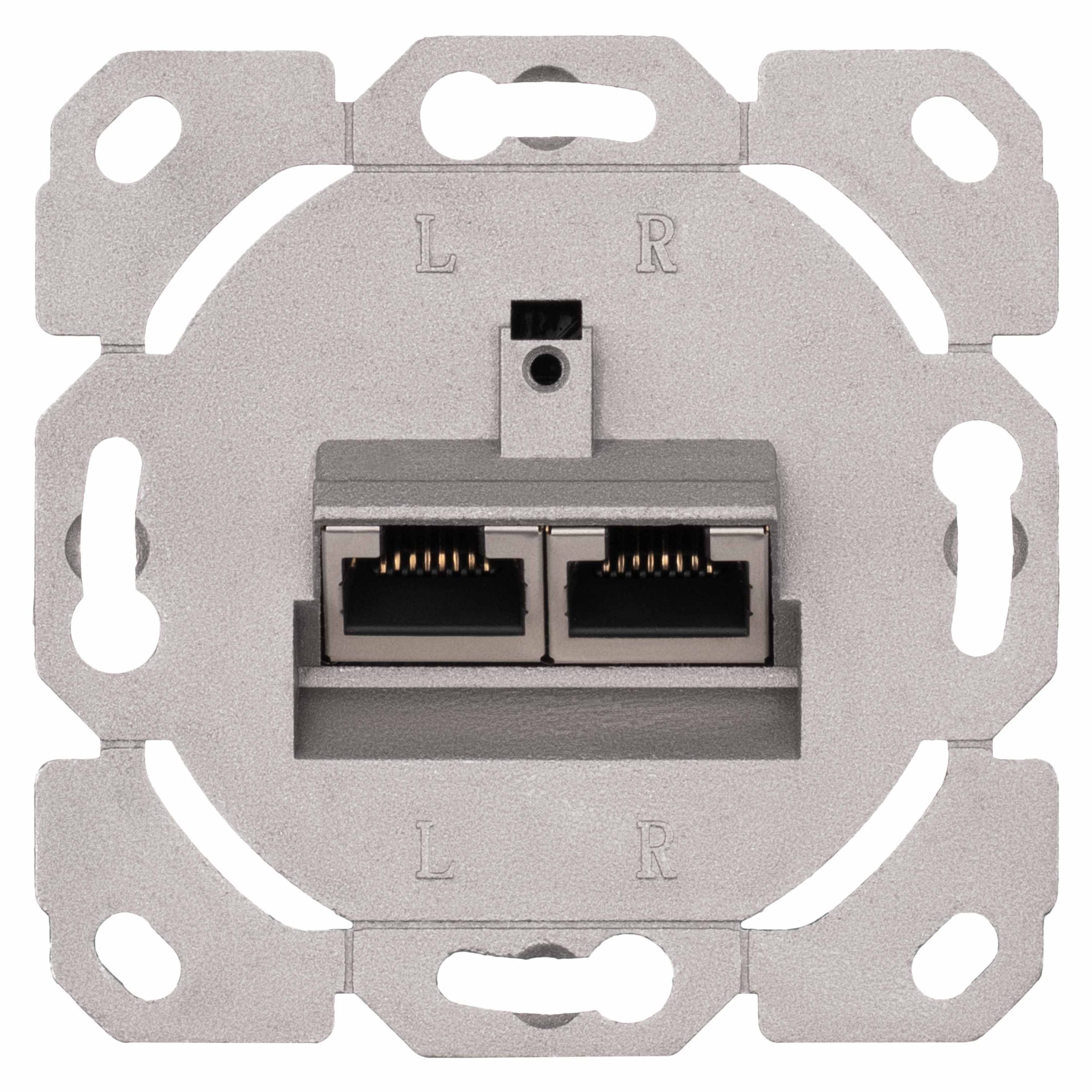 Лицевая панель 2Е, для 2х модулей Keystone, 80x80, с заземлением (2E-FASEPAN-2GROUND)