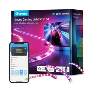 Набір адаптивного підсвічування Govee H6609 Gaming Light Strip G1 27-34', RGBIC, WI-FI/Bluetooth, чорний