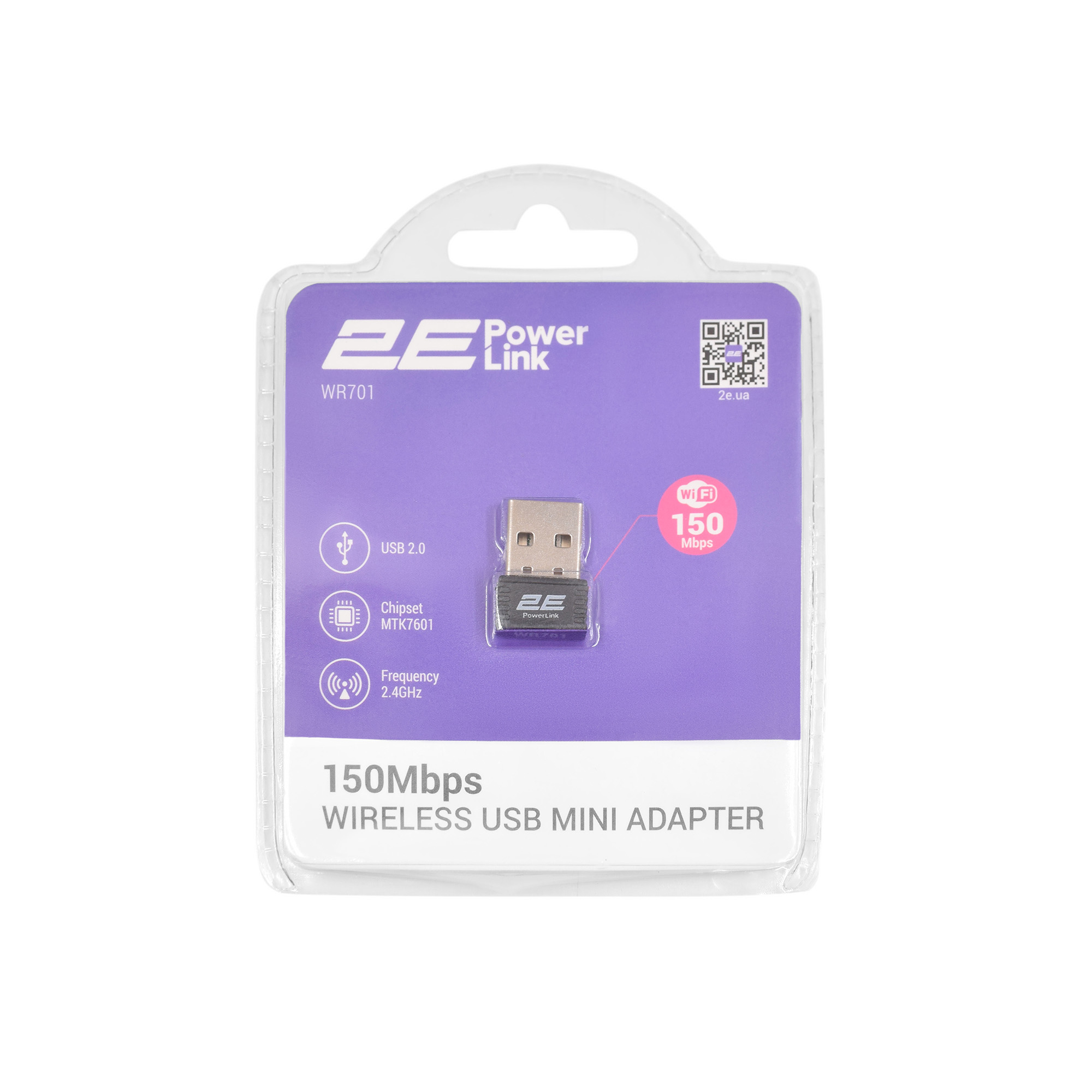 WiFi адаптер 2E PowerLink WR701 N150, Pico, USB2.0