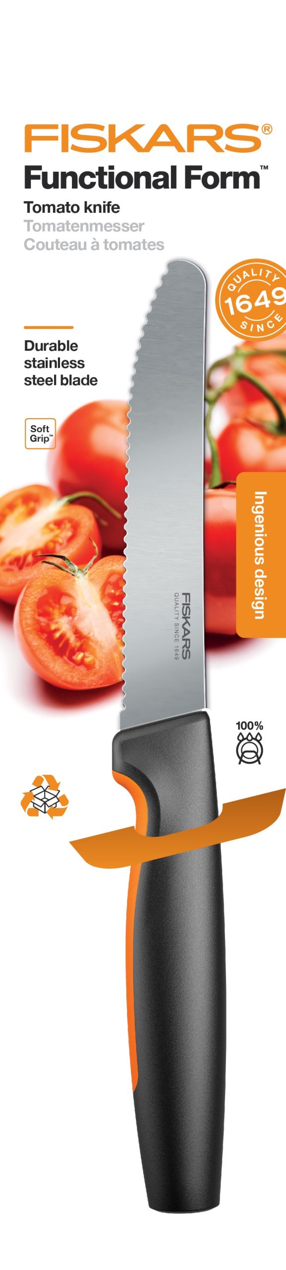 Ніж для томатів Fiskars FF 12 см (1057543)