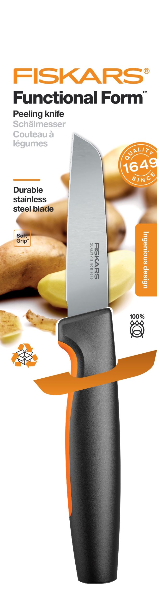 Ніж для овочів прямий Fiskars FF 8см (1057544)