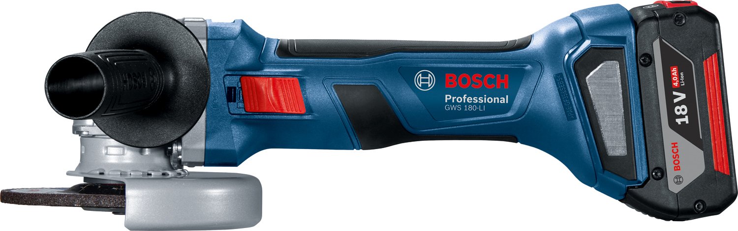 Шліфмашина кутова акумуляторна Bosch Professional GWS 180-LI, 125мм, 18В 1х4А•год, 11000об•хв, 2кг