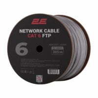 Кабель 2E CAT 6, FTP, 305м, AWG 23/1, LSZH-1, Grey (2E-CBL6EFTP-LSZH1-GRY)