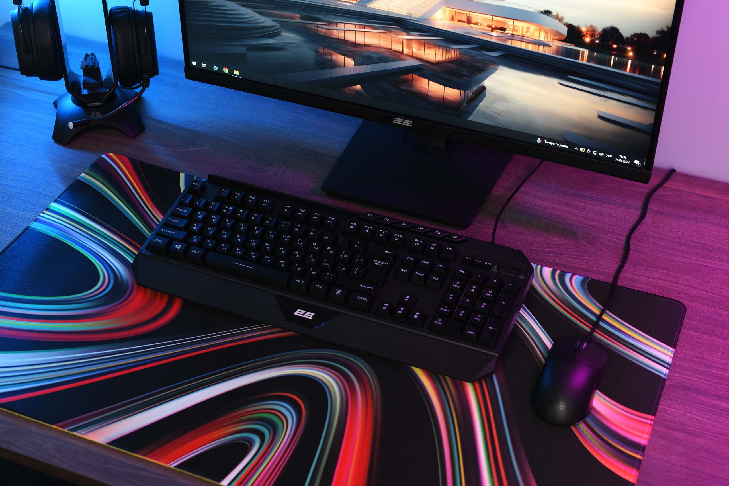 Ігрова поверхня 2E GAMING PRO Speed D05, XL (800x450x3мм), багатокольоровий