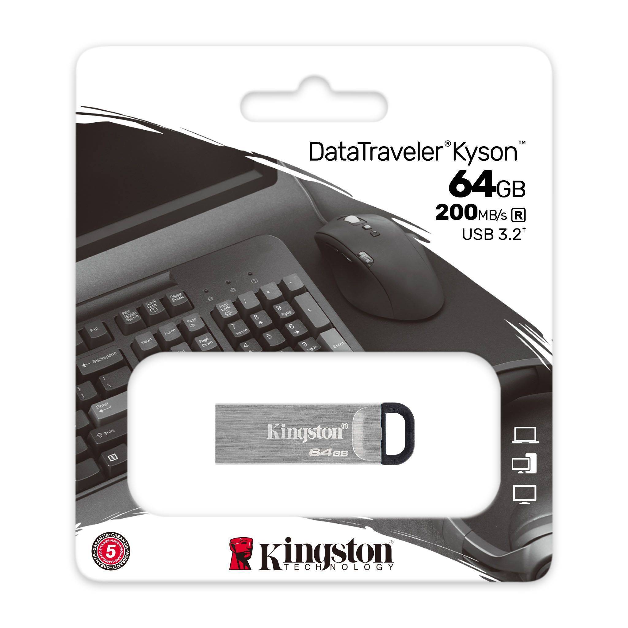 Накопитель USB 3.2 Kingston 64GB Gen1 DT Kyson (DTKN/64GB)