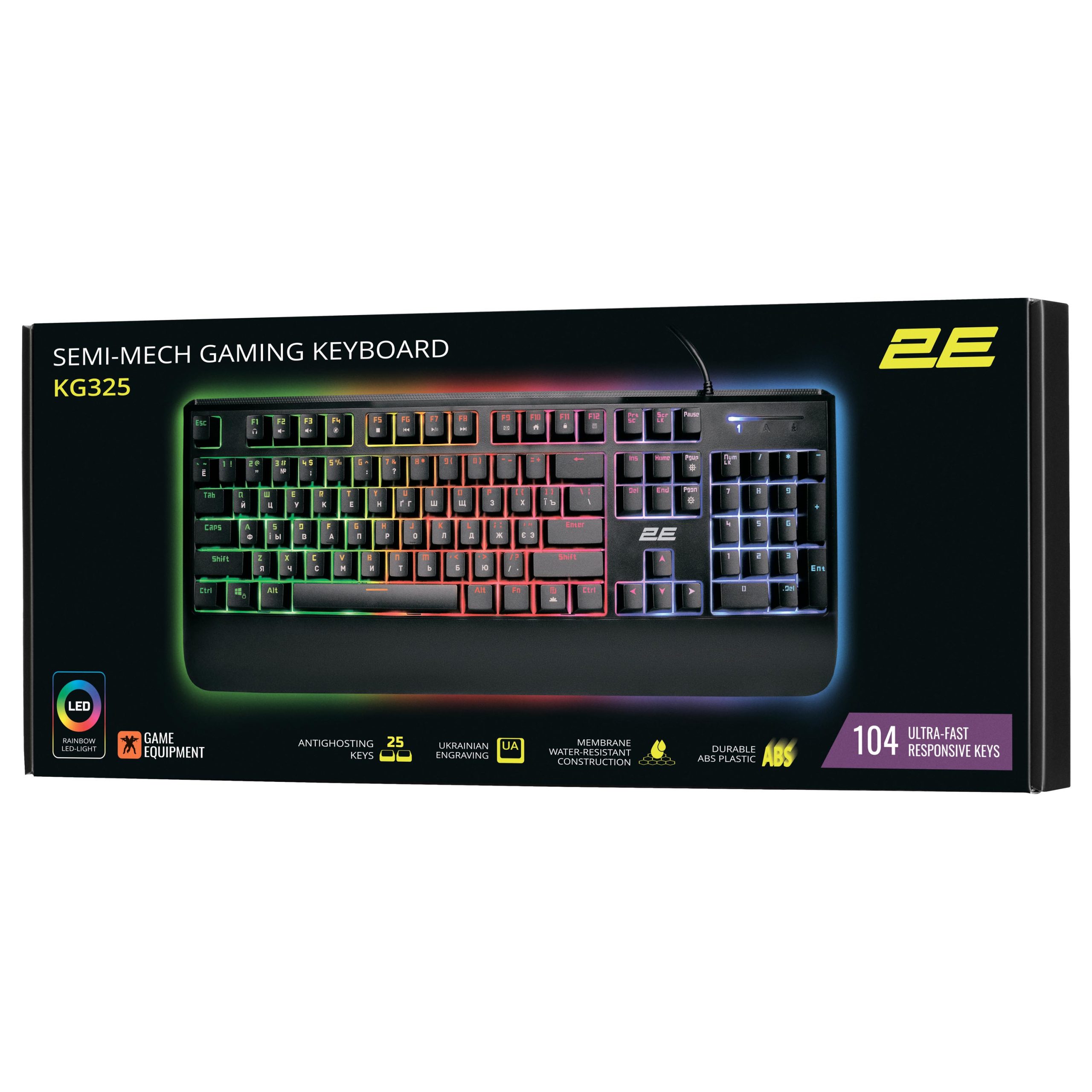 Клавіатура ігрова 2E Gaming KG325 LED Black (2E-KG325UB)