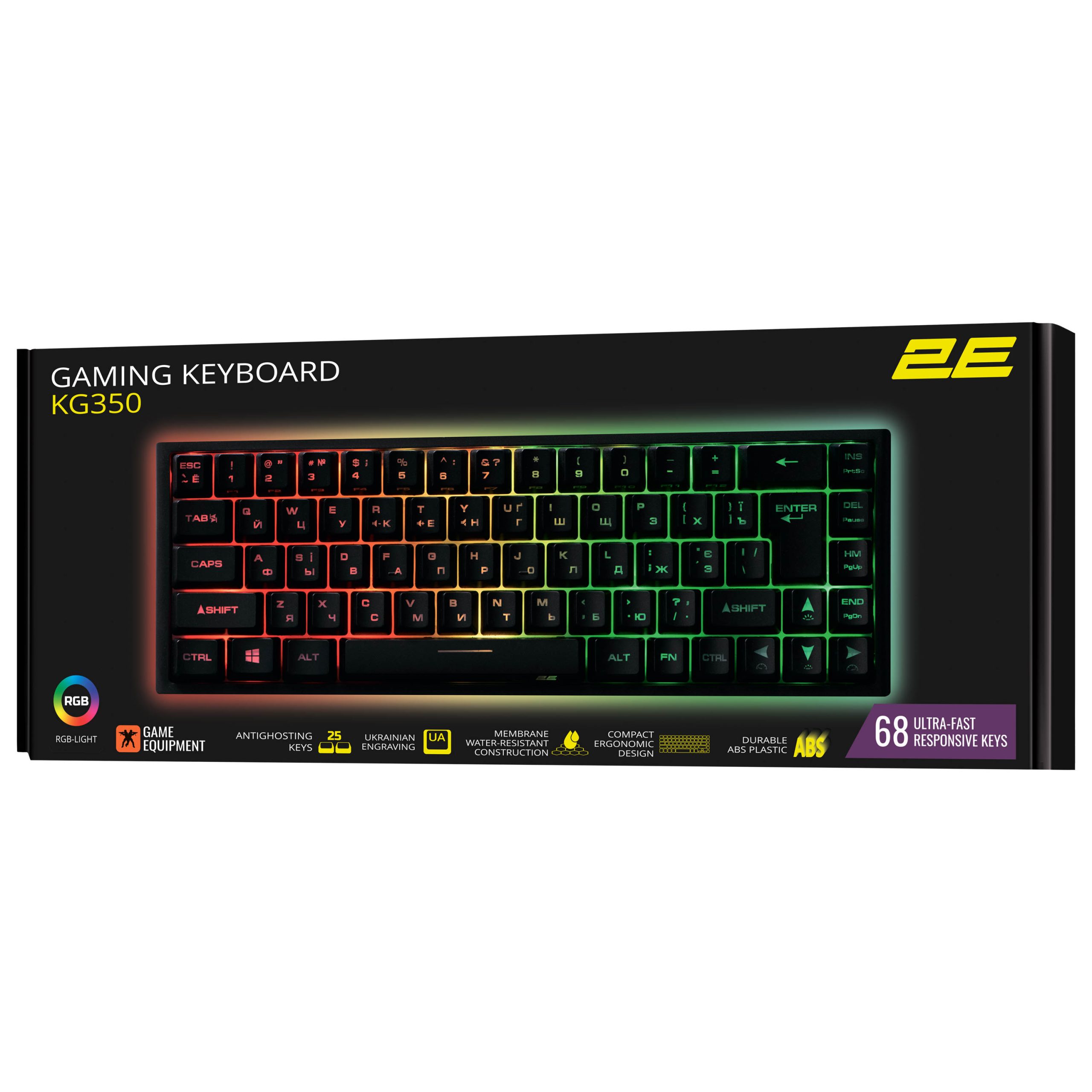 Клавиатура игровая 2E Gaming KG350 RGB Black (2E-KG350UBK)