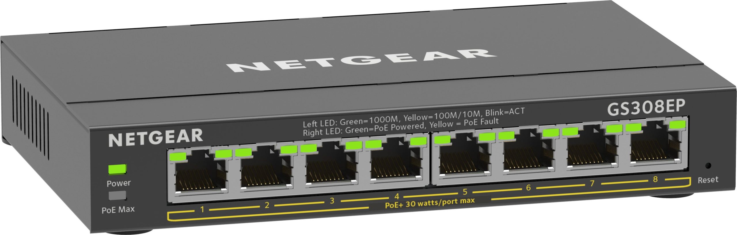 Комутатор NETGEAR GS308EP 8xGE PoE+(62W), керований