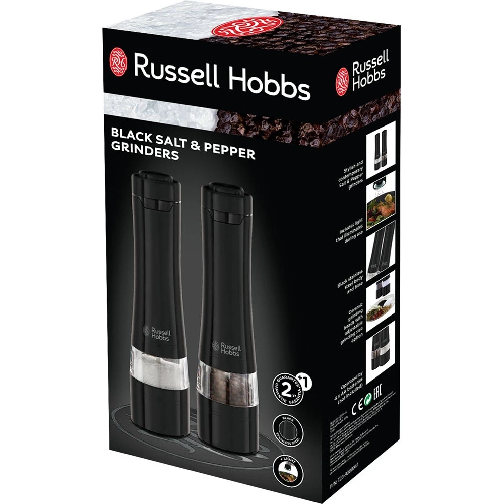 Млини для солі та перцю Russell Hobbs, ААх4, керамічні жорна, чорний