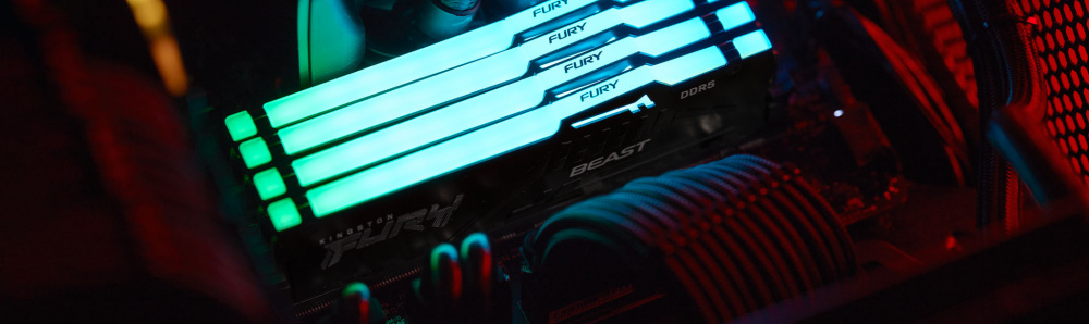 Пам`ять ПК Kingston DDR5 32GB 5200 FURY Beast Білий RGB EXPO (KF552C36BWEA-32)