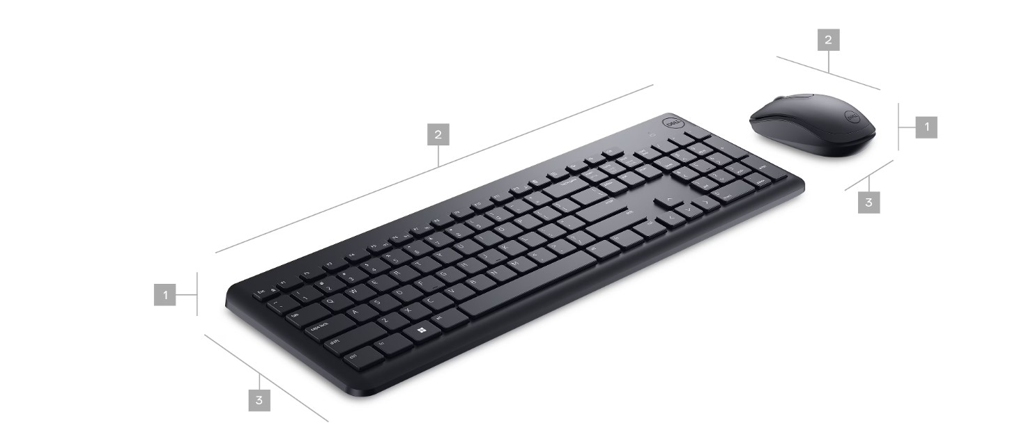 Комплект Dell Wireless Keyboard and Mouse-KM3322W – Ukrainian (580-AKGK)