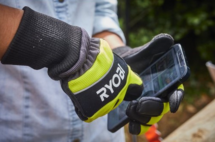 Рукавички для роботи з ланцюговою пилкою Ryobi RAC258L, вологозахист, р. L