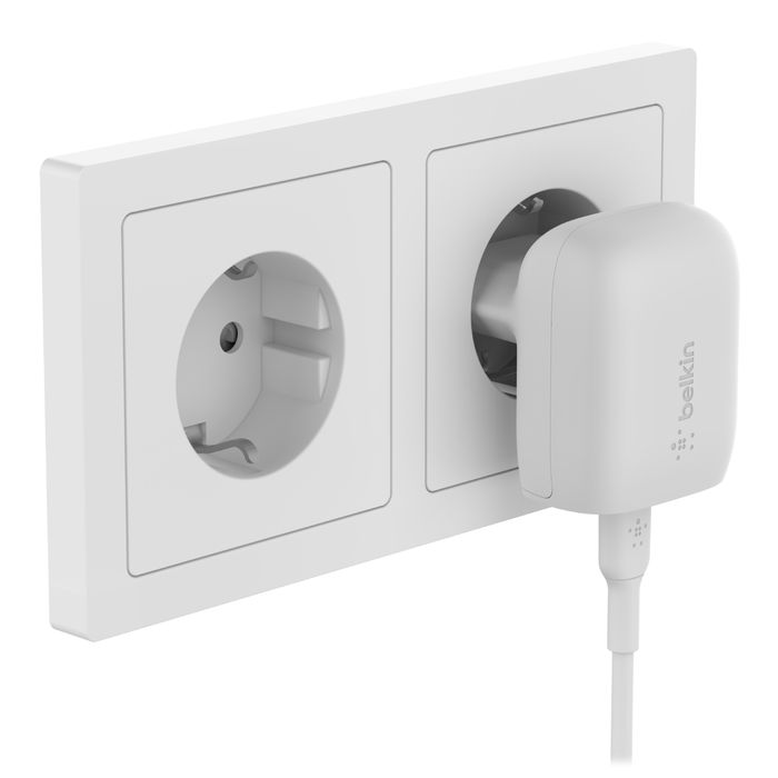 Зарядний пристрій мережевий Belkin 20Вт USB-C PD PPS, білий